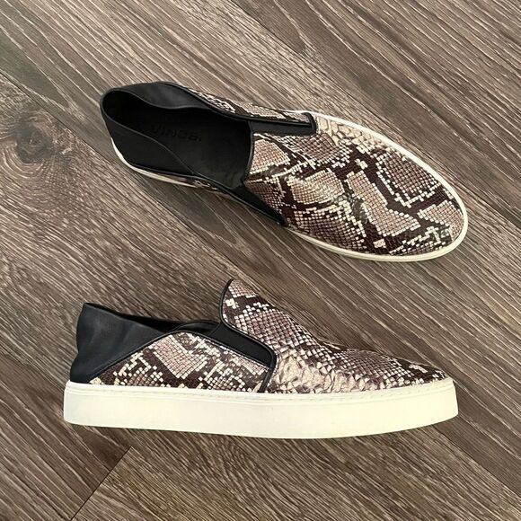 Vince Garvey Snake-Print Slip-On Sneakers - Picture 1 of 9